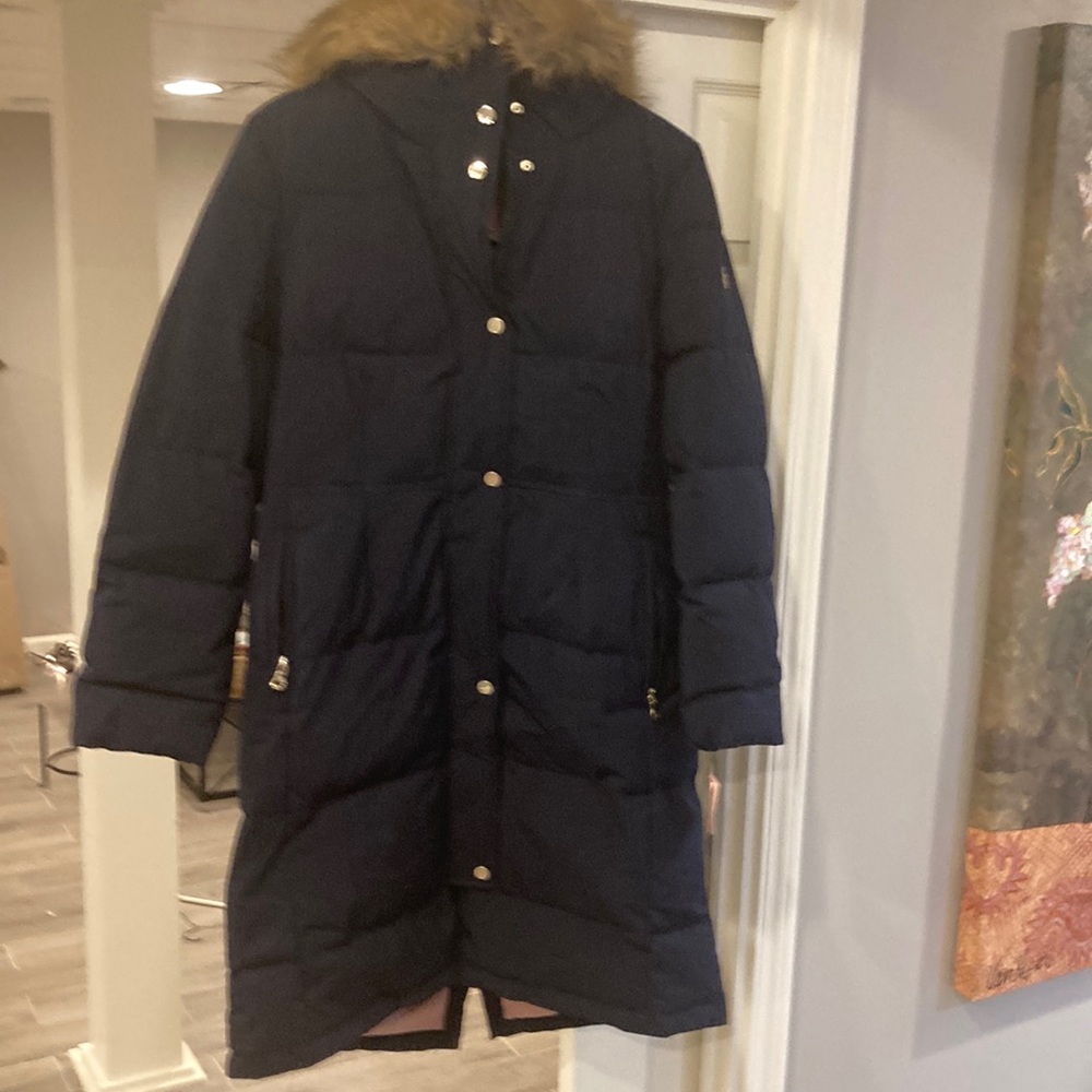 Kate Spade long parka with hood size large originally $348